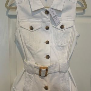 WHBM White Denim Vest NWT